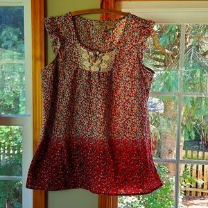 Boho, ditsy floral peasant style Art and Soul top